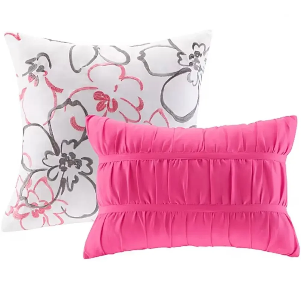 NEW! Intelligent Design Ashley 5PC Floral Comforter Set Full/Queen Pink